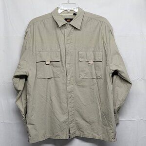 Vintage Route 66 Mens Shirt Button Up Size Large Long Sleeve Ripstop Pockets